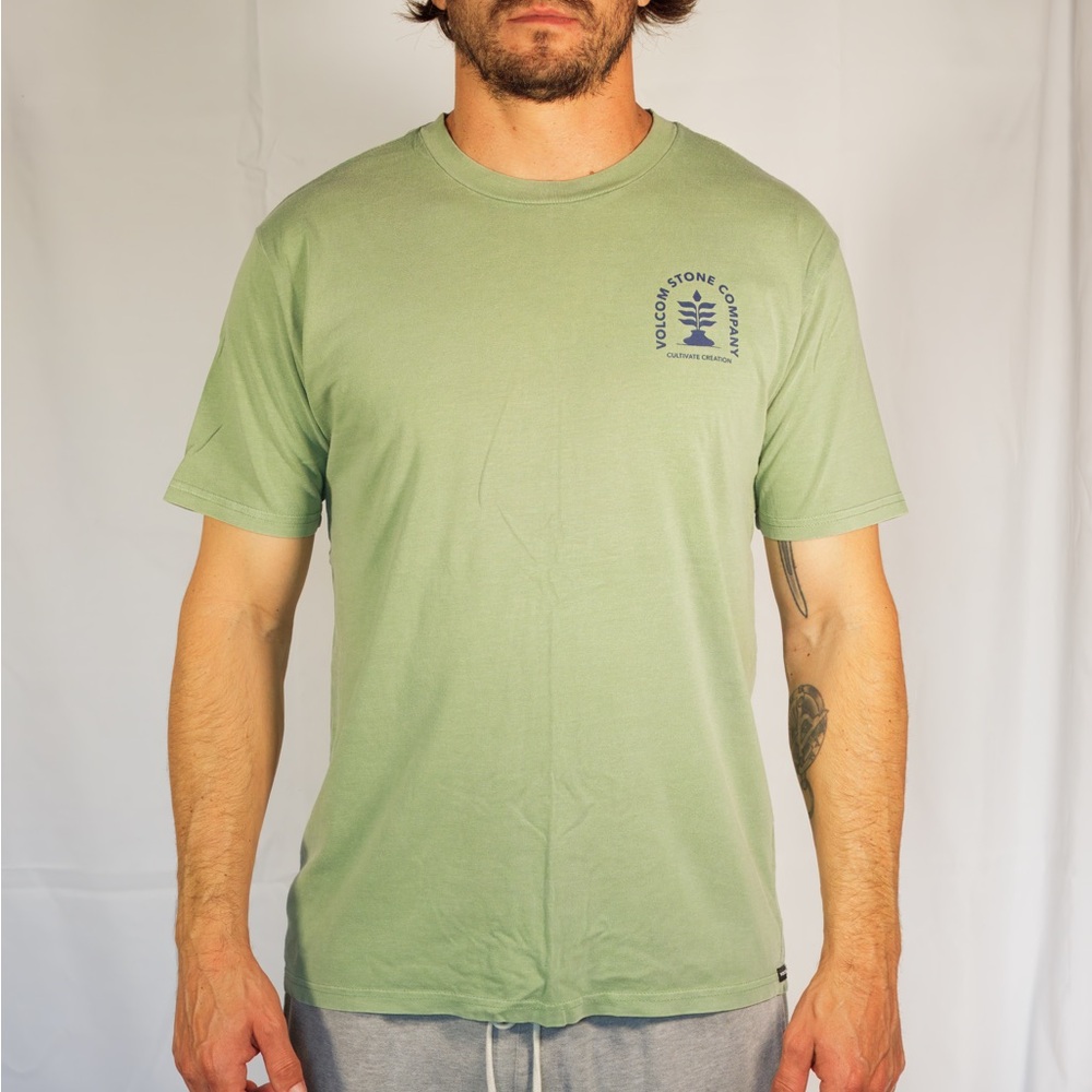 Volcom Green Short Sleeve Tee Casual Fit